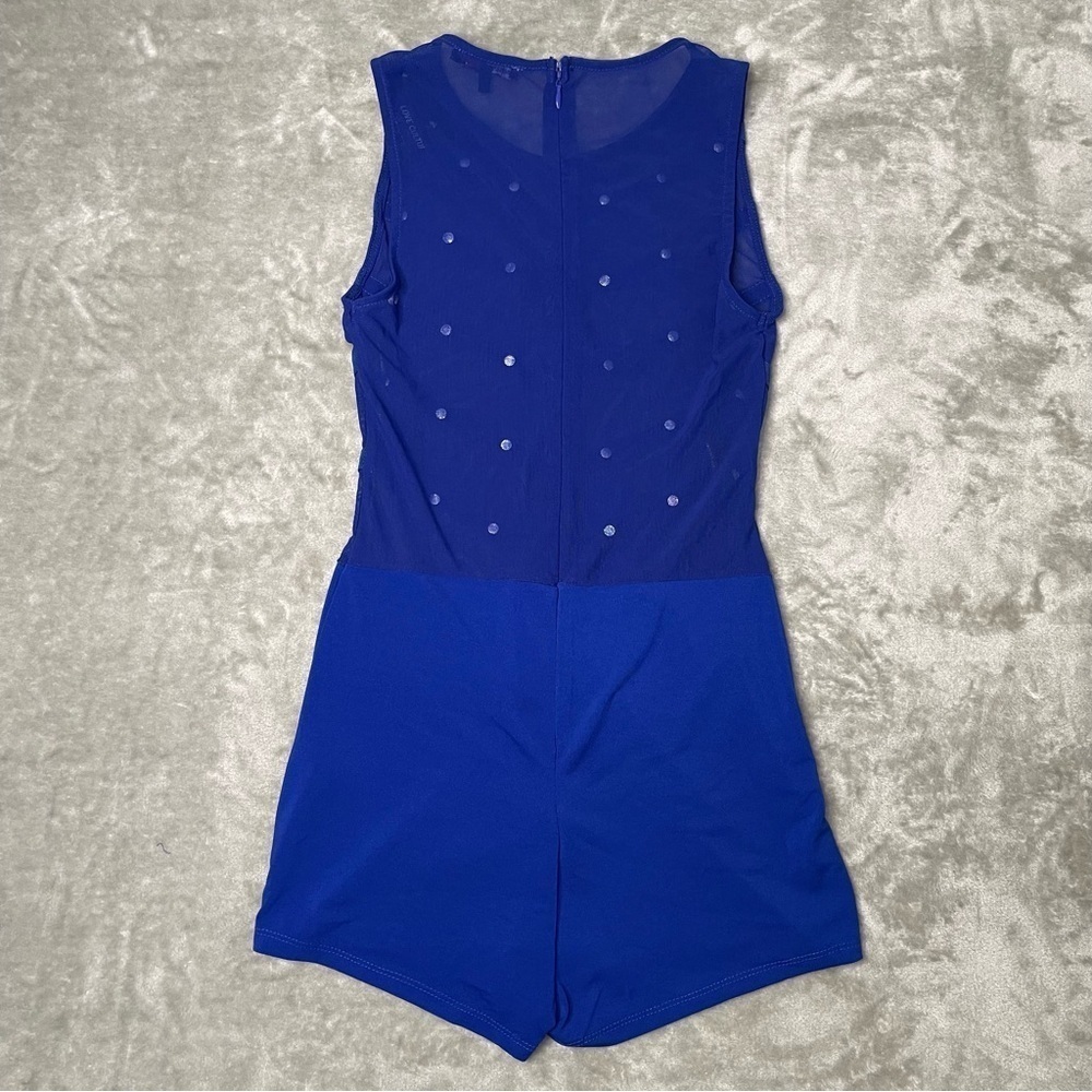 NWT Love Culture Studded Sheer Romper Royal Blue Size Medium Sexy Night Out - Picture 4 of 10